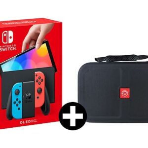 NINTENDO Switch OLED Rood/Blauw + Qware Carry Bag