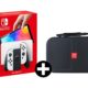 NINTENDO Switch OLED Wit + Qware Carry Bag