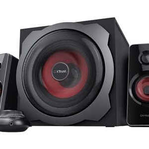 TRUST GXT 38 Tytan - Krachtige 2.1-luidsprekerset voor pc, laptop, tv, smartphone en tablet 2.1 Subwoofer Speakerset - Zwart