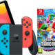 NINTENDO Switch OLED Wit + Super Mario Bros. Wonder + Mario Kart 8 Deluxe + 12 maanden Nintendo Switch Online